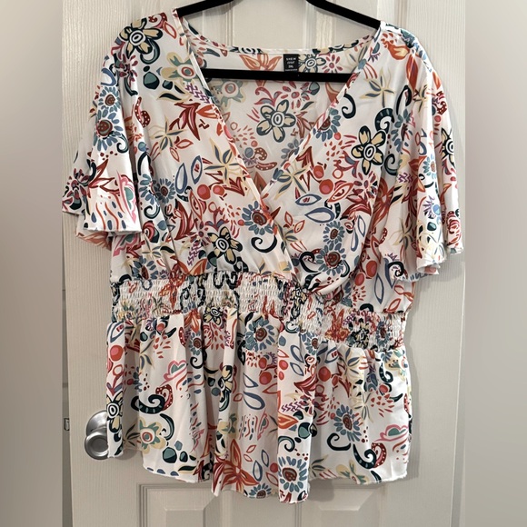 NWOT (many SHEIN items don’t come w/ tags) floral print peplum top. Size 18 - Picture 4 of 5